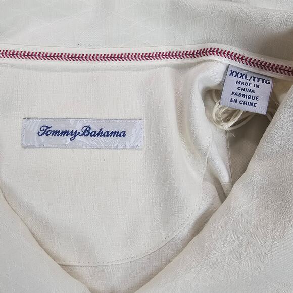 NWT Tampa Bay Rays Tommy Bahama Shirt Mens XXXL Off White Embroidered Silk Camp - Picture 11 of 15